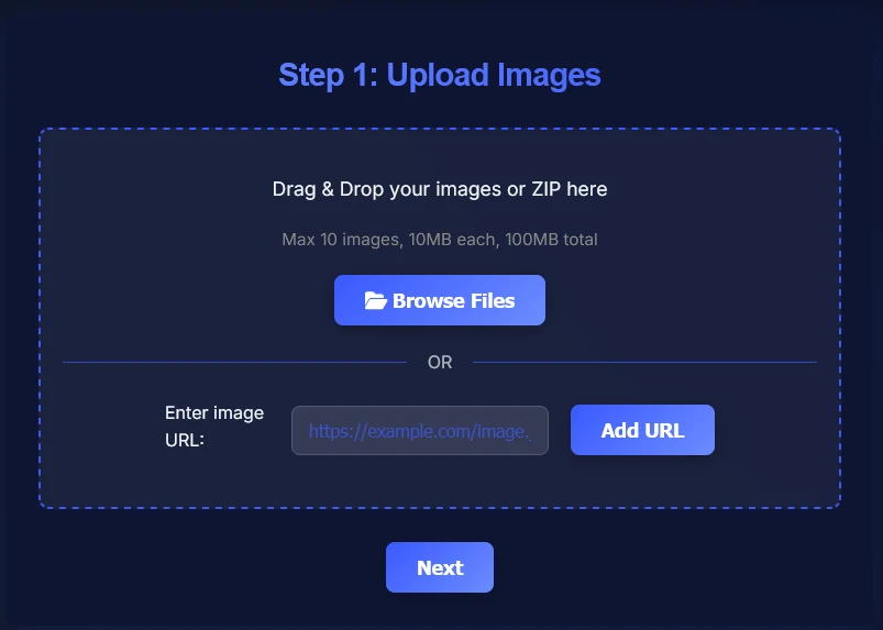 Add images to compress online