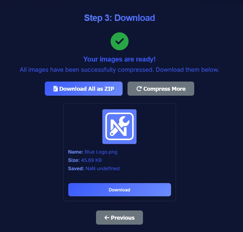 Download compressed images with smaller file size